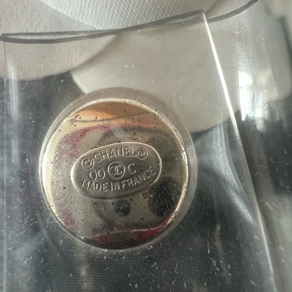 Vintage Chanel Vinyl and Palladium Ring